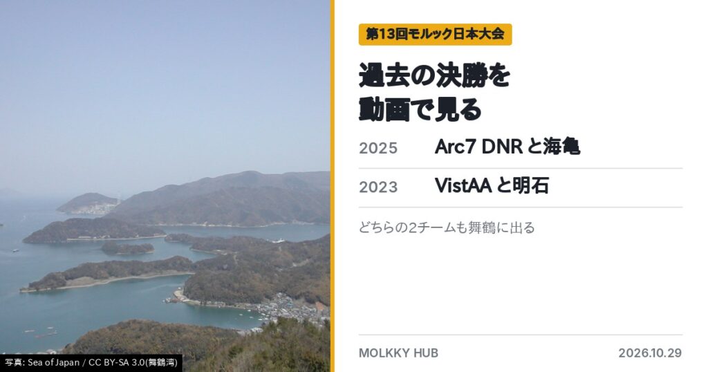 舞鶴湾と、日本大会の過去の決勝の動画の案内
